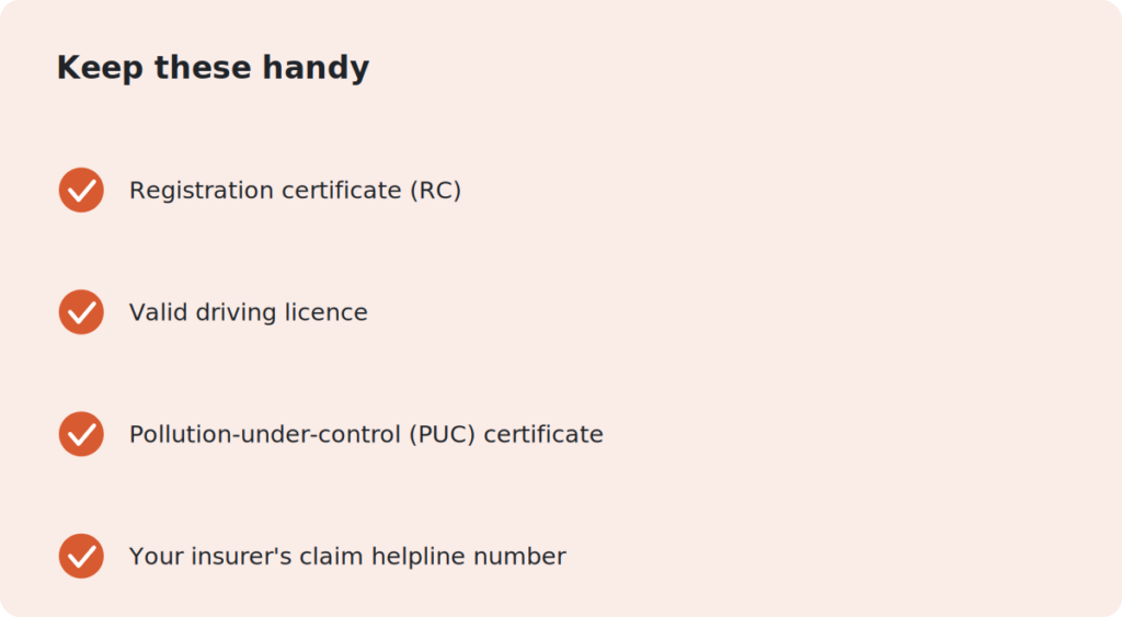 Bike insurance quick checklist
