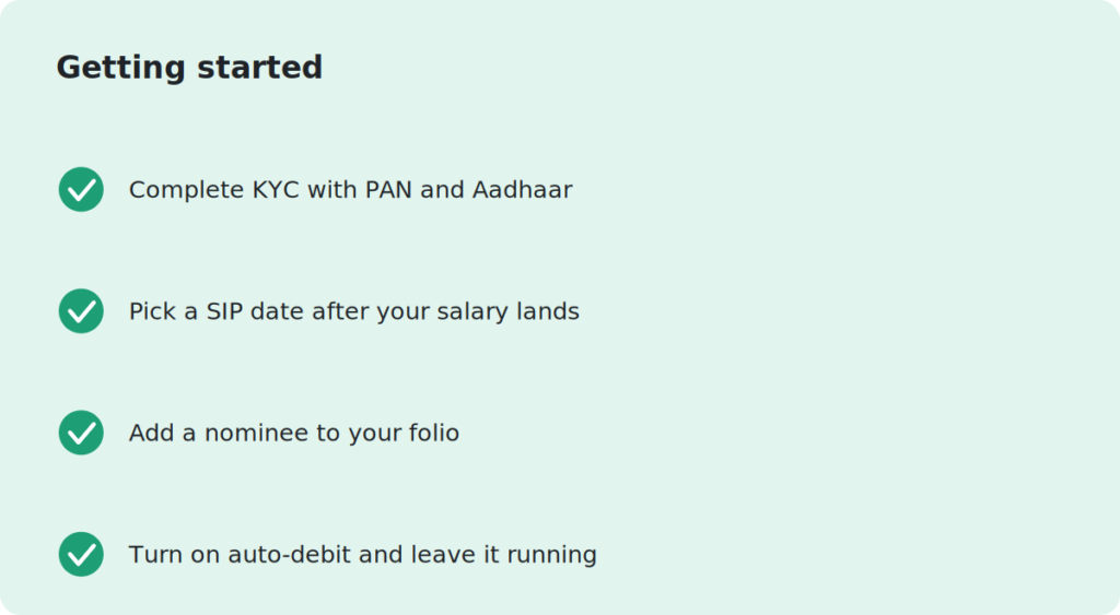 Mutual fund quick checklist