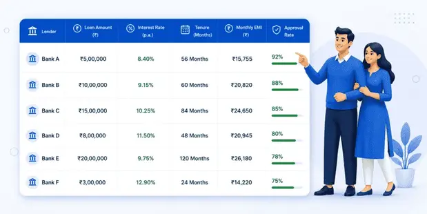 Compare suitable options